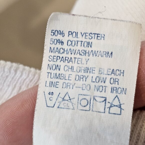 80s University Washington Cougars White Crewneck Sweatshirt Slim Small READ - Picture 11 of 12